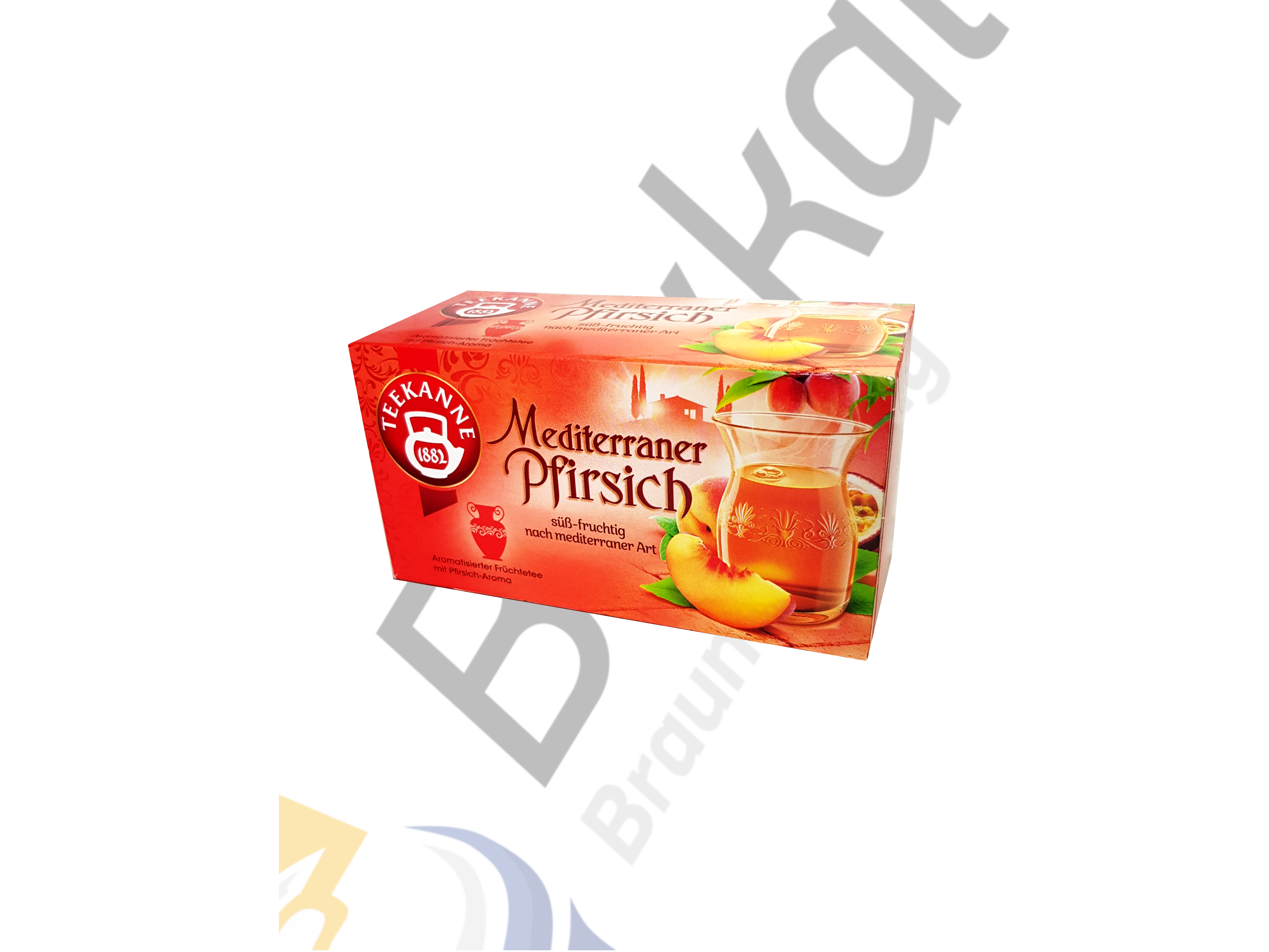 Teekanne Beuteltee Mediterraner Pfirsich 20 x Beutel