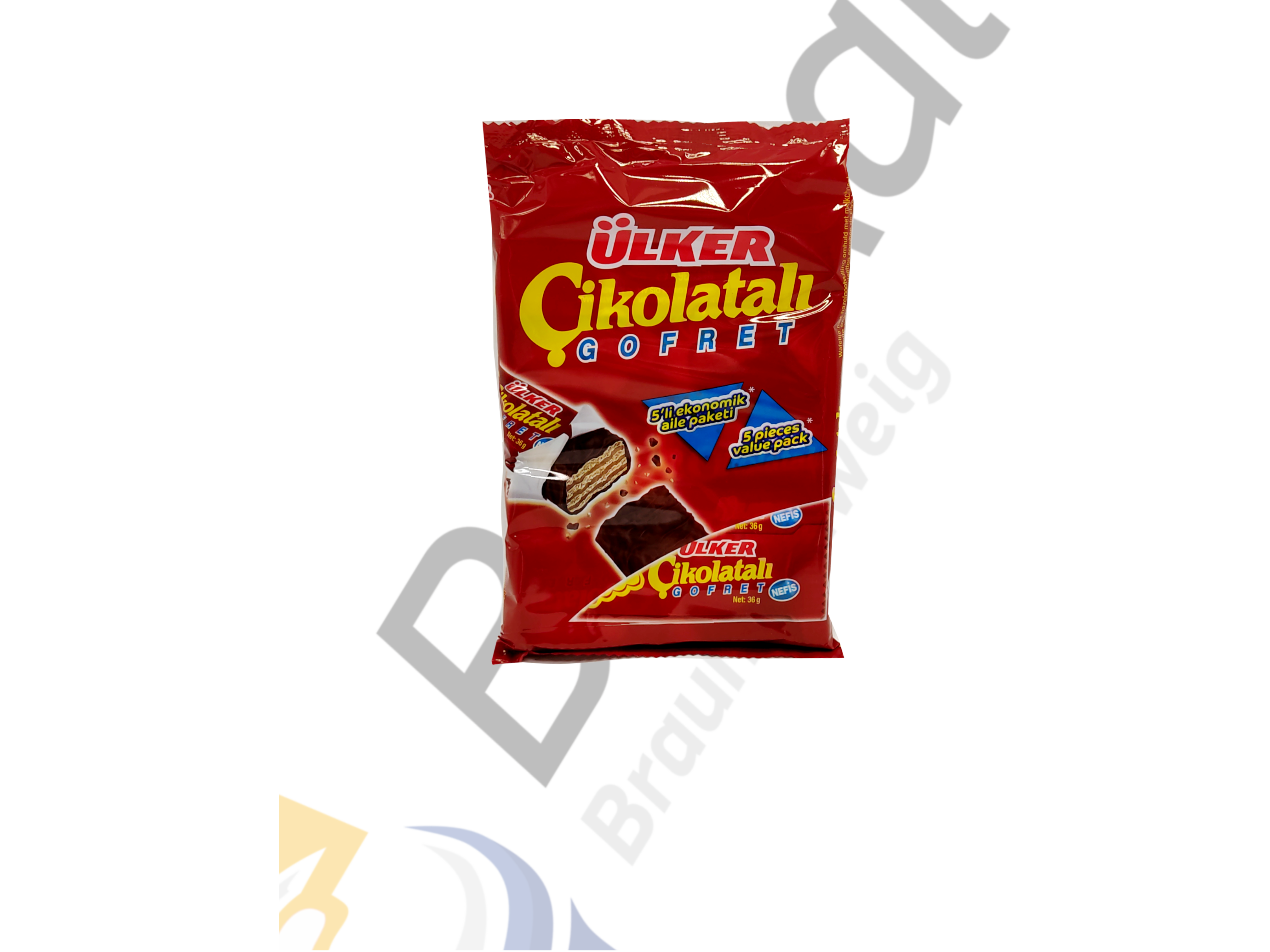 Cikolatali Gofret 5x36g - Schokoladenwaffel 5x36g