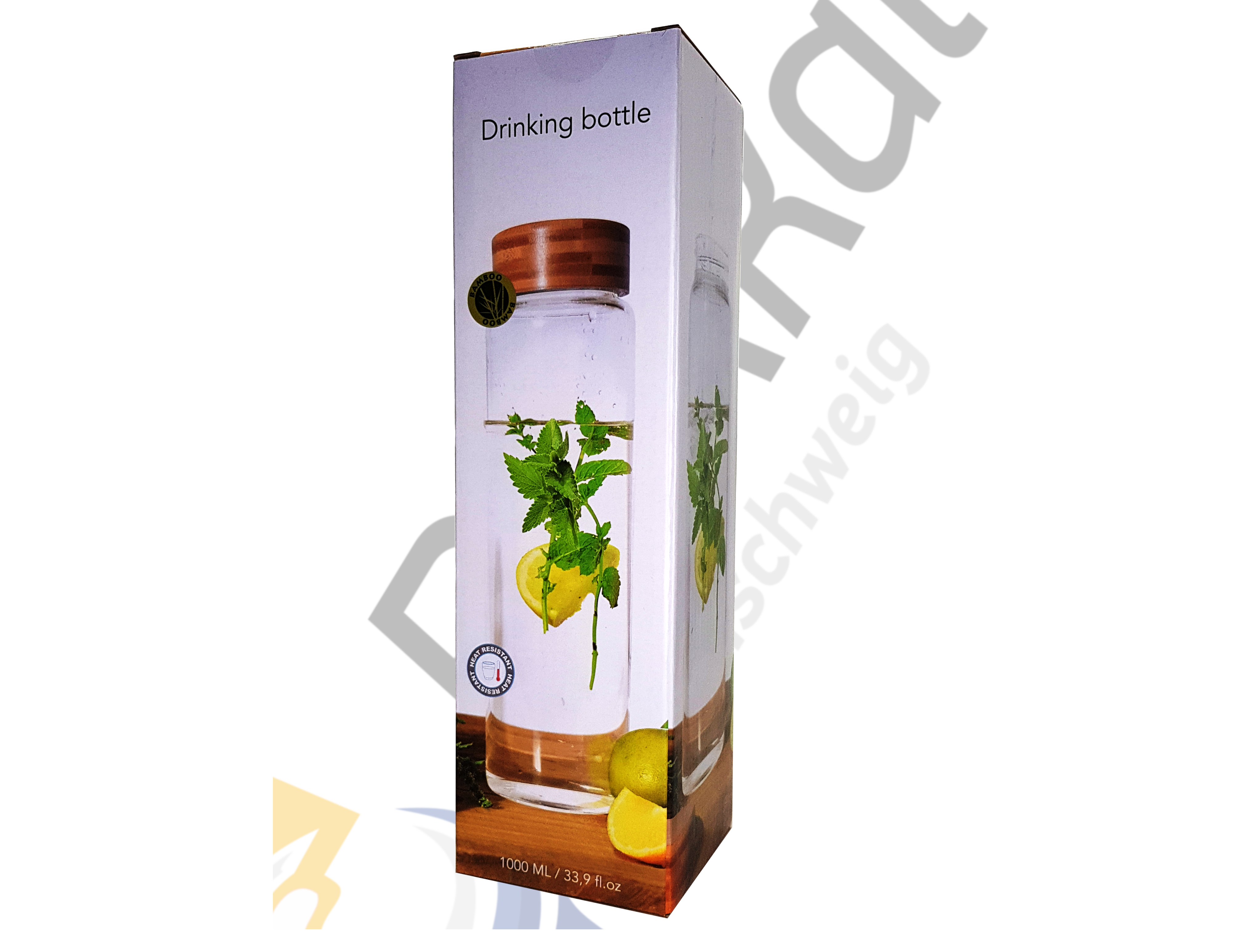 Wasserglas 100ml mit Bambusdeckel