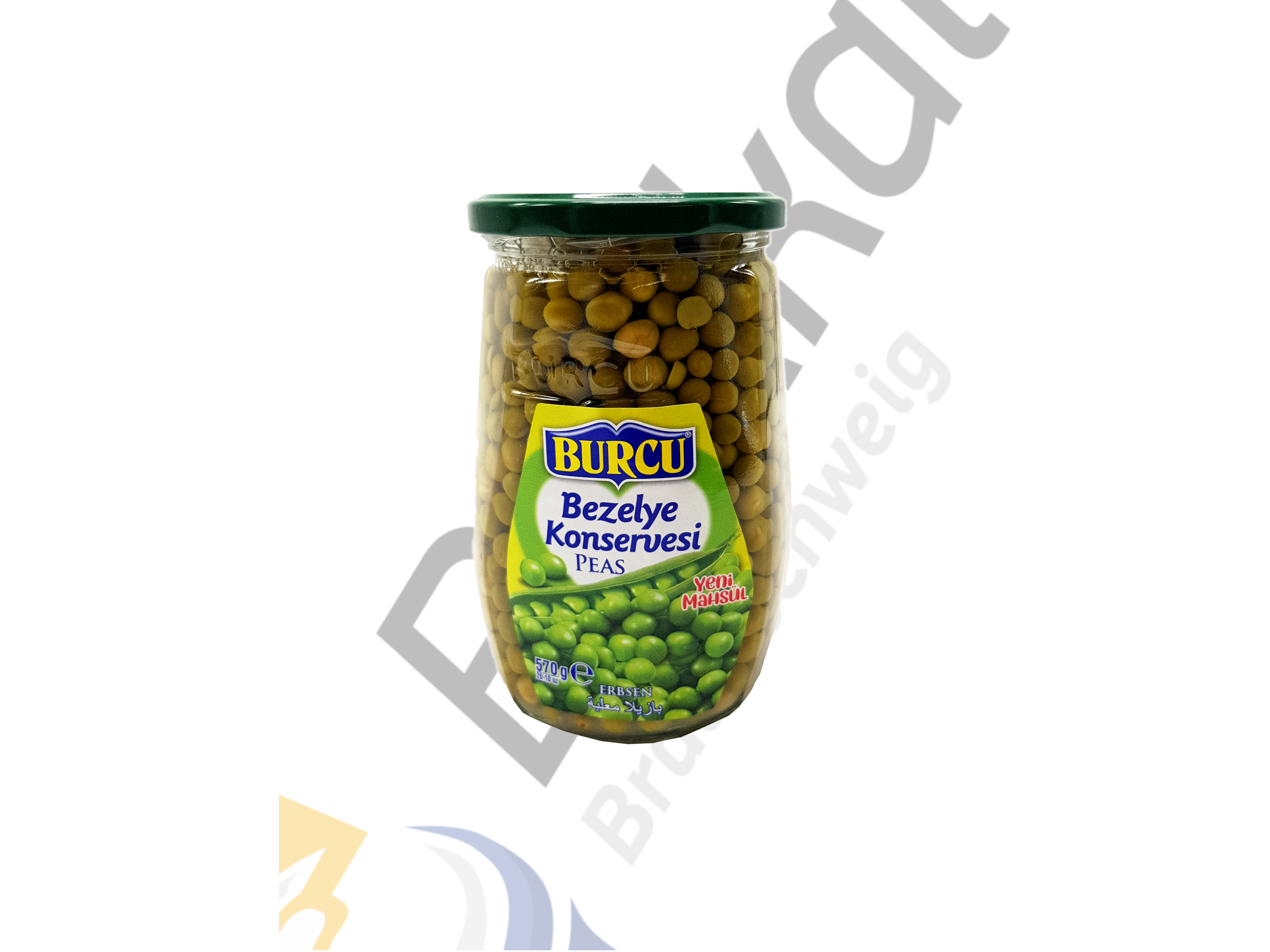 Burcu - Bezelye Haslama Konservesi / Erbsen Glas 570g