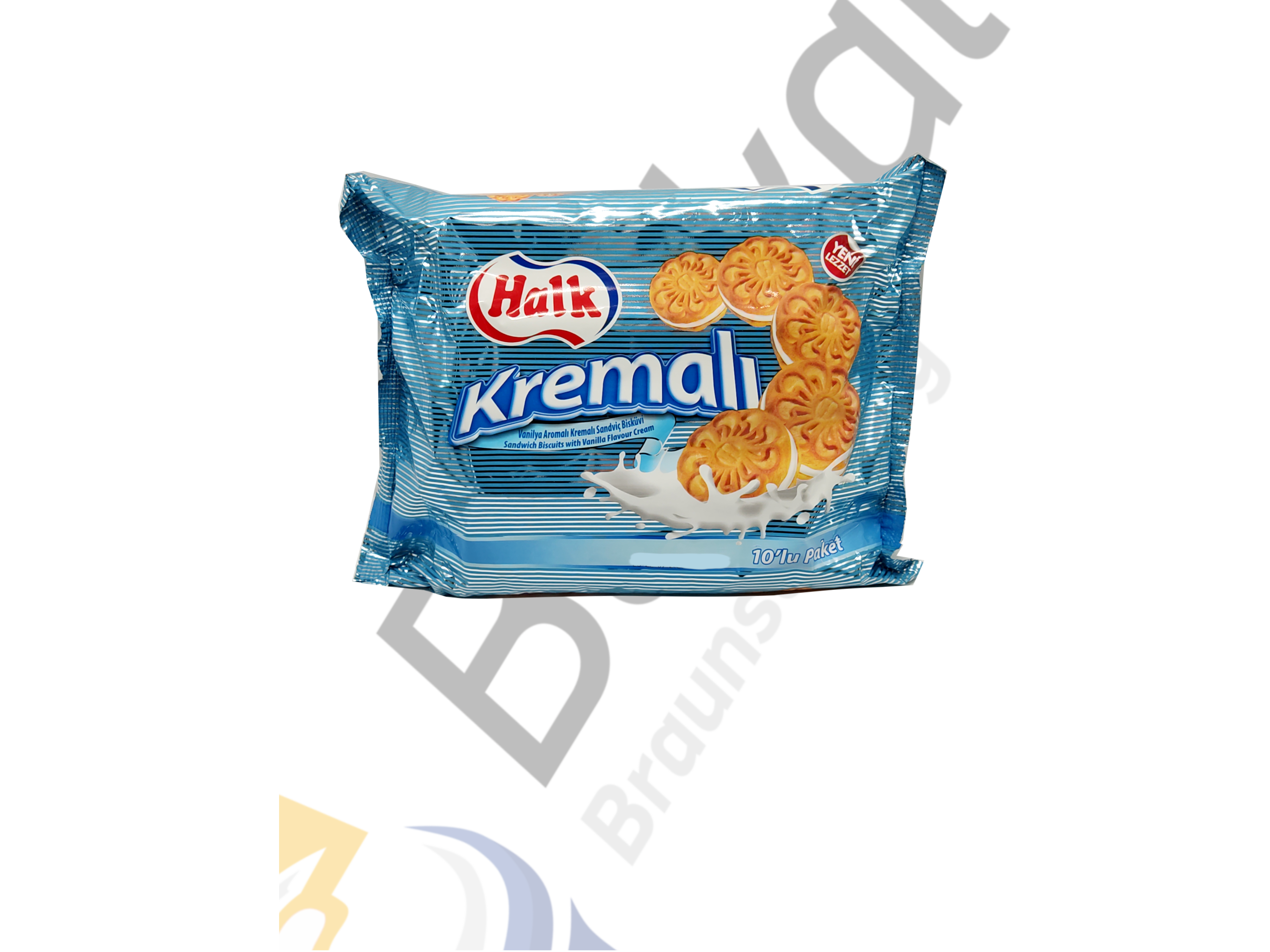 Halk Kremali Bisküvi Vanilya 10x50g - Keks mit Vanillecreme 10x50g