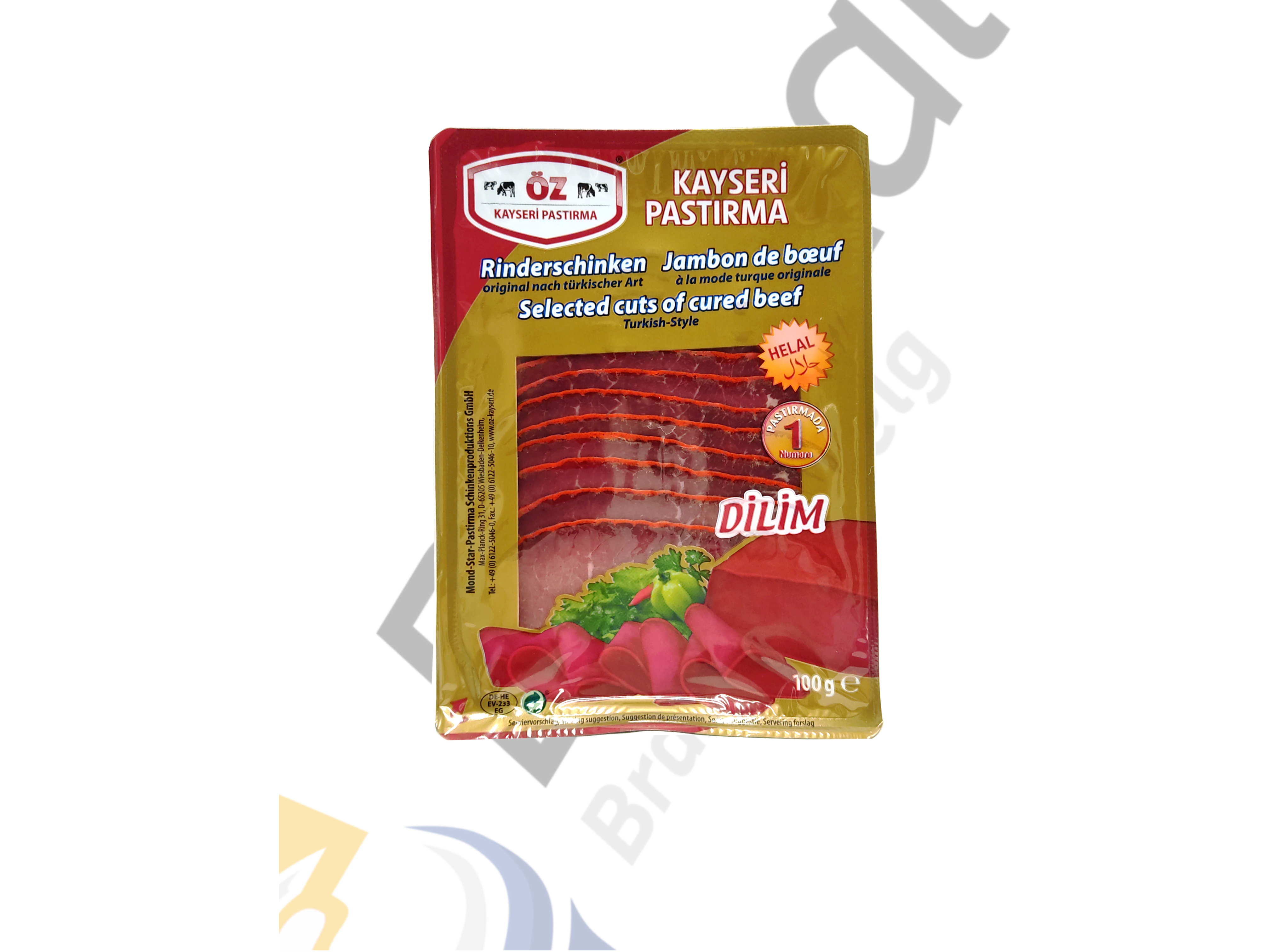 Öz-Kayseri Dilim Pastirma 100g / Rinderrohschinken 100g